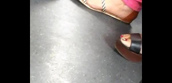  mature feet candid wedges sandals